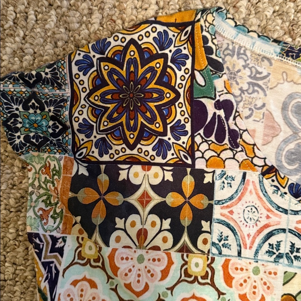 Johnny Was Girls' Multicolor Patchwork Floral Til… - image 3